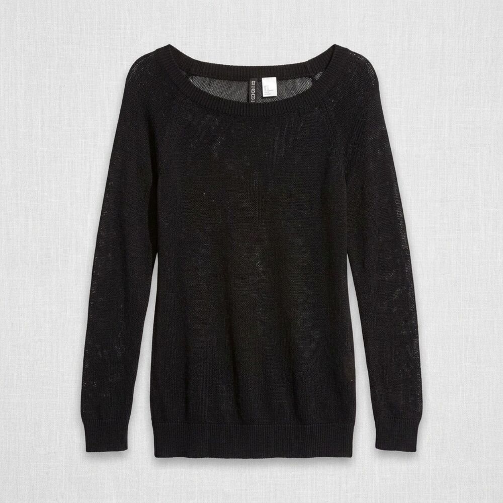 Women's Vintage Y2K Goth H&M (Divided) Black Cutout Pullover Sweater Size 4